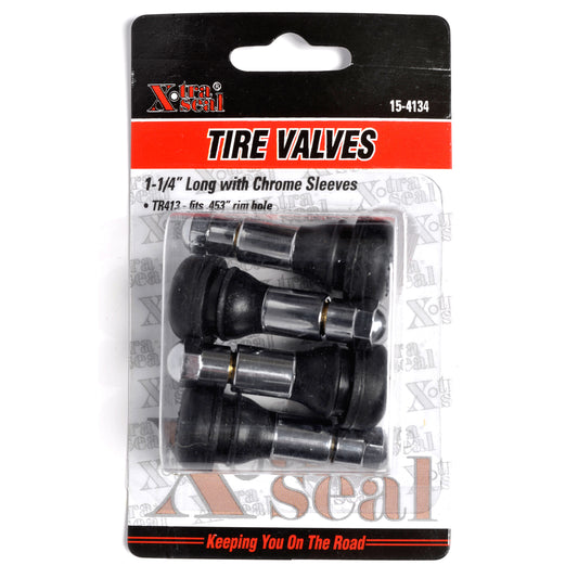 1 1/4" Rubber Snap-In Valves (TR413) with Chrome Sleeve
