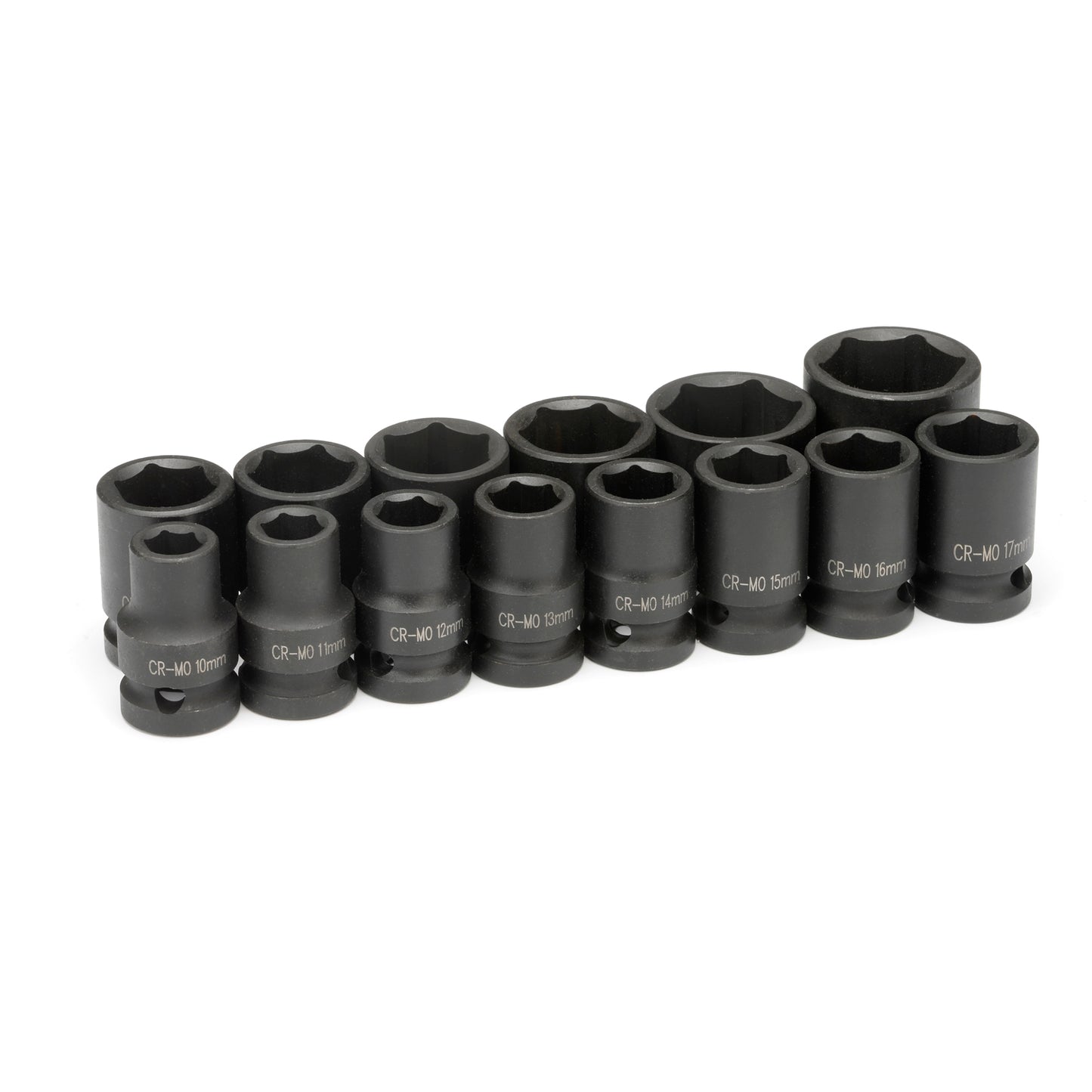 14pc Metric Standard Impact Socket Set - 1/2" Drive