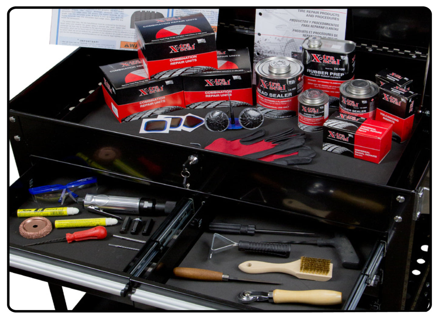 Heavy Duty Service Cart with Tire Repair Assortment