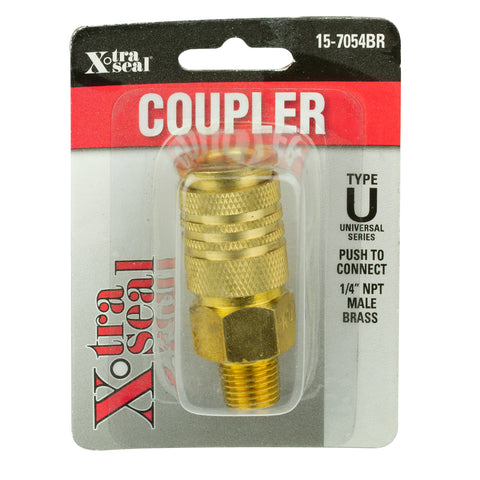 Universal Push-On Coupler, Brass - 1/4" NPT M