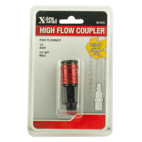 High Flow Coupler - 1/4" Body, 1/4" NPT M