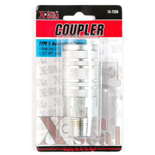 Auto. Type F Coupler - 1/2" Body, 1/2" NPT M