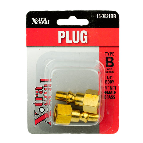 Aro Type B Plug - 1/4" Body, 1/4" NPT F, Brass