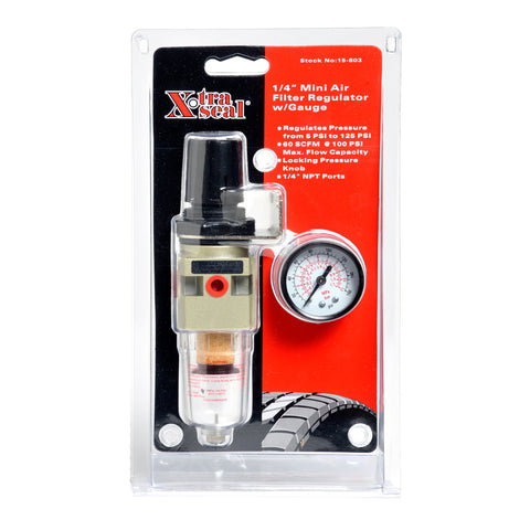 1/4" Mini Air Filter and Regulator with Gauge