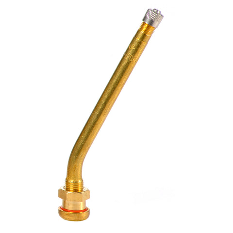 3 3/8" Long Brass Valve with 27° Bend