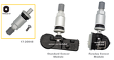 Metal Valve for Schrader, Standard and Faraday style sensors (Parallel Key)