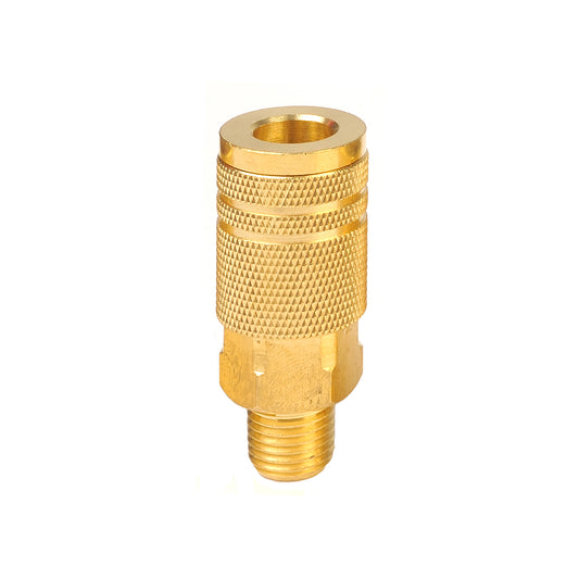Ind. Type D Coupler - 1/4" Body, 1/4" NPT M, Brass