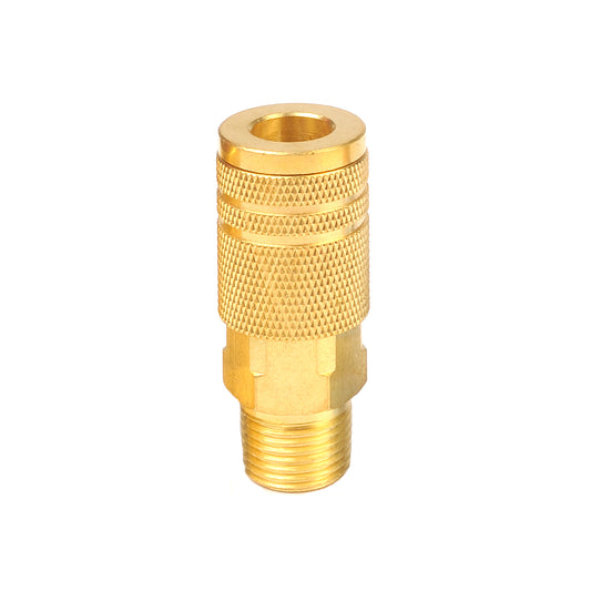Ind. Type D Coupler - 1/4" Body, 3/8" NPT M, Brass
