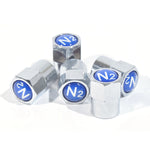 Blue N2 Top Chromed Plastic Hex Valve Cap with Seal