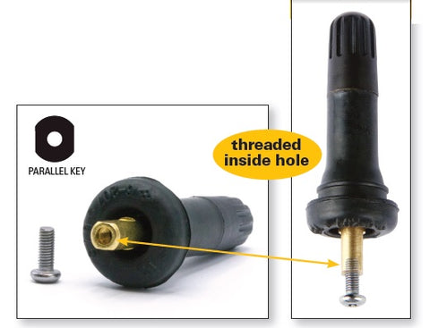 TPMS Replacement Valve with Pre-Threaded Inside Hole