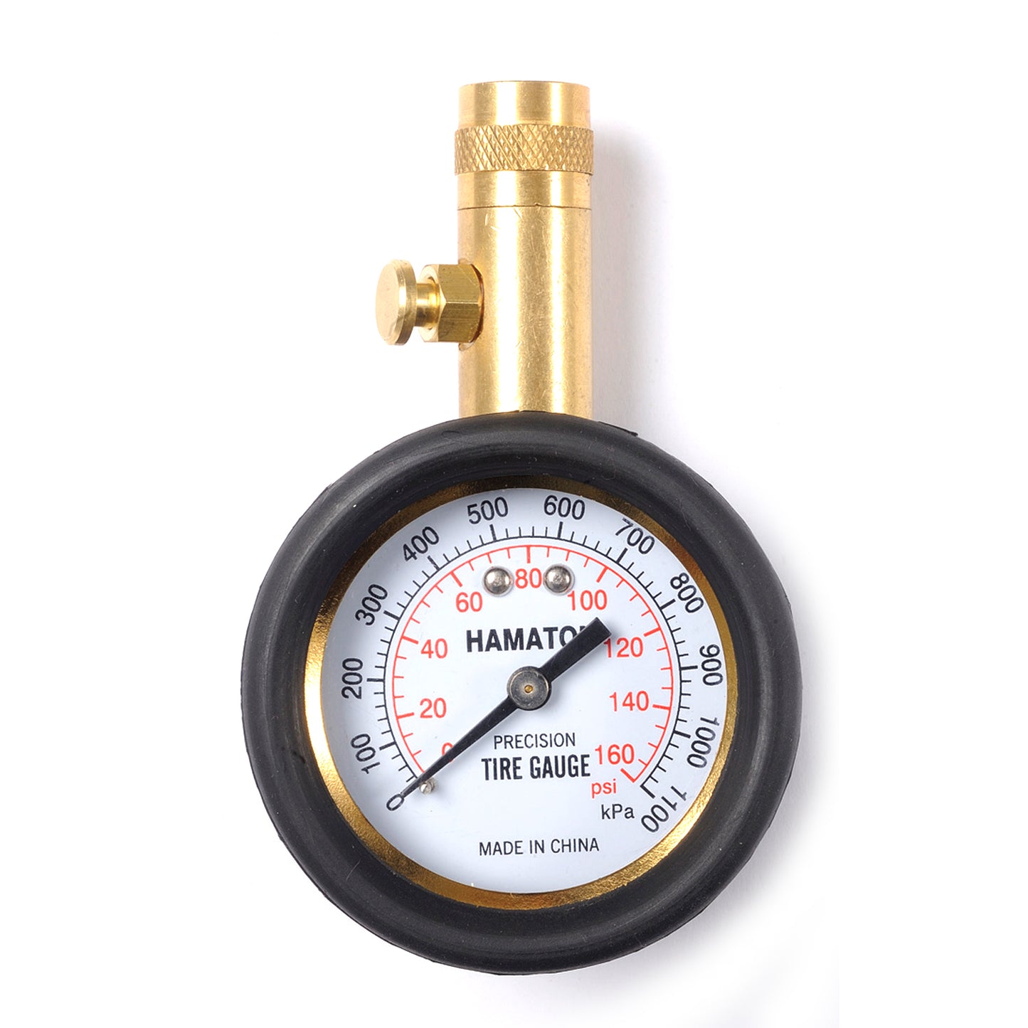 Dial Gauge Straight-On, PSI & kPa (0-160 PSI)