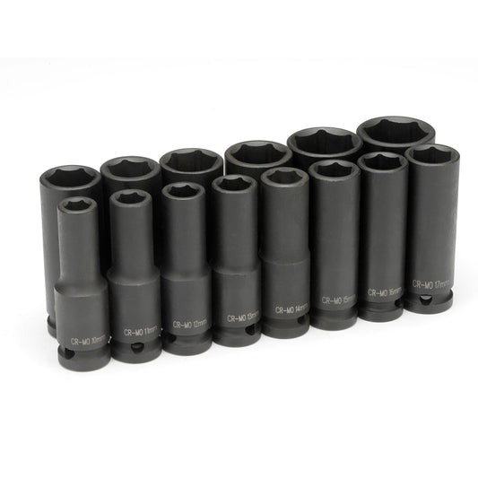 14pc Metric Deep Impact Socket Set - 1/2" Drive